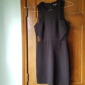Express Black Dress with Mesh Cut Outs